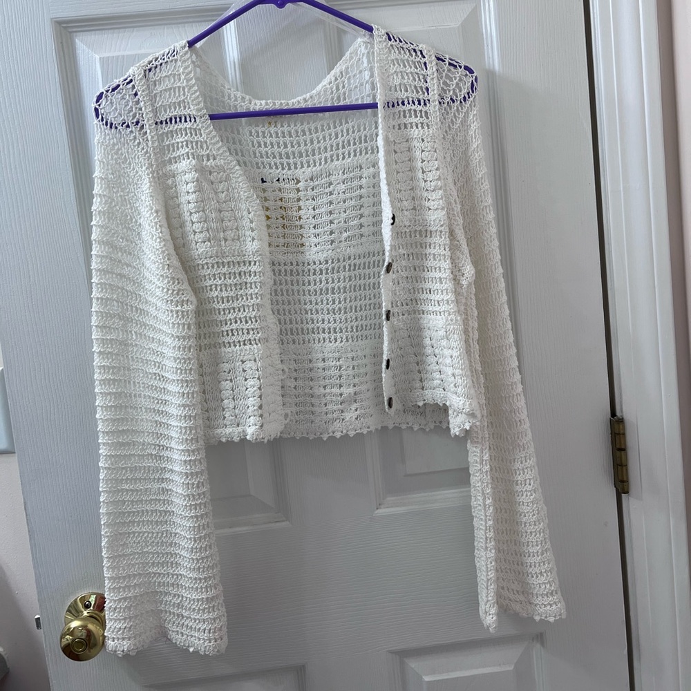 White cardigan